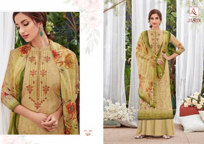  Alok Jashn Latest Fancy Exclusive Digital Print with Thread Embroidery Swarovski Diamond Work Jam Cotton  Designer Dress Material Collection  